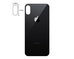Akkufedél Apple iPhone X hátlap fekete (nagy lyukú kamera kivágással)